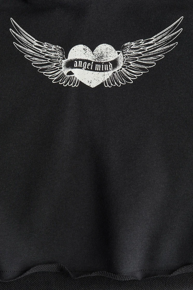 H&M Printed cropped hoodie