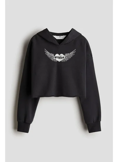 H&M Printed cropped hoodie