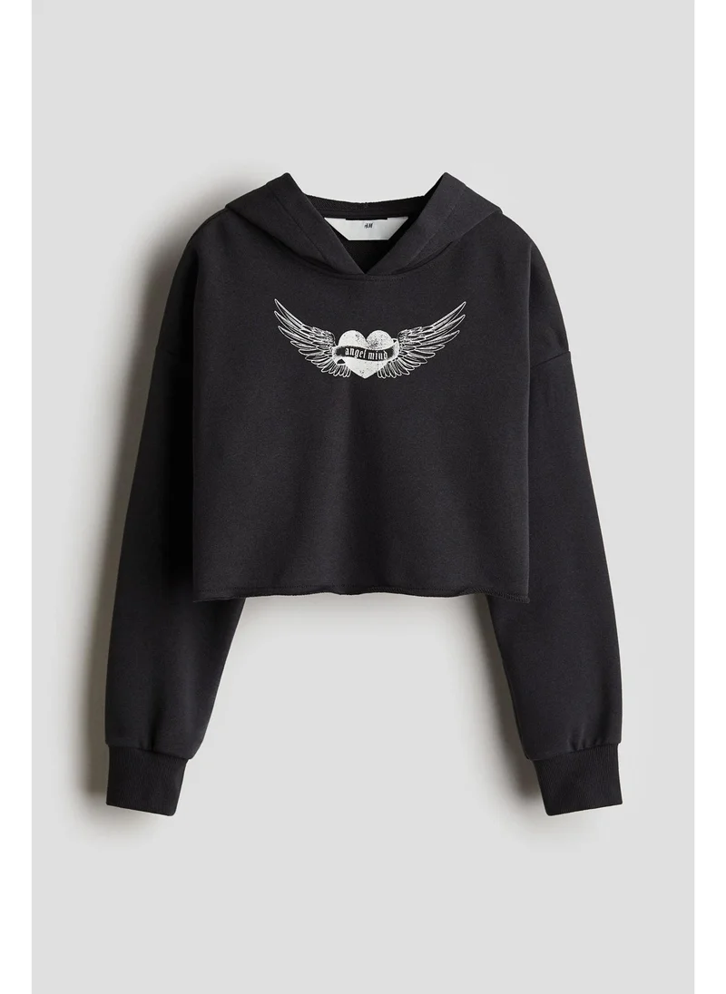 H&M Printed cropped hoodie