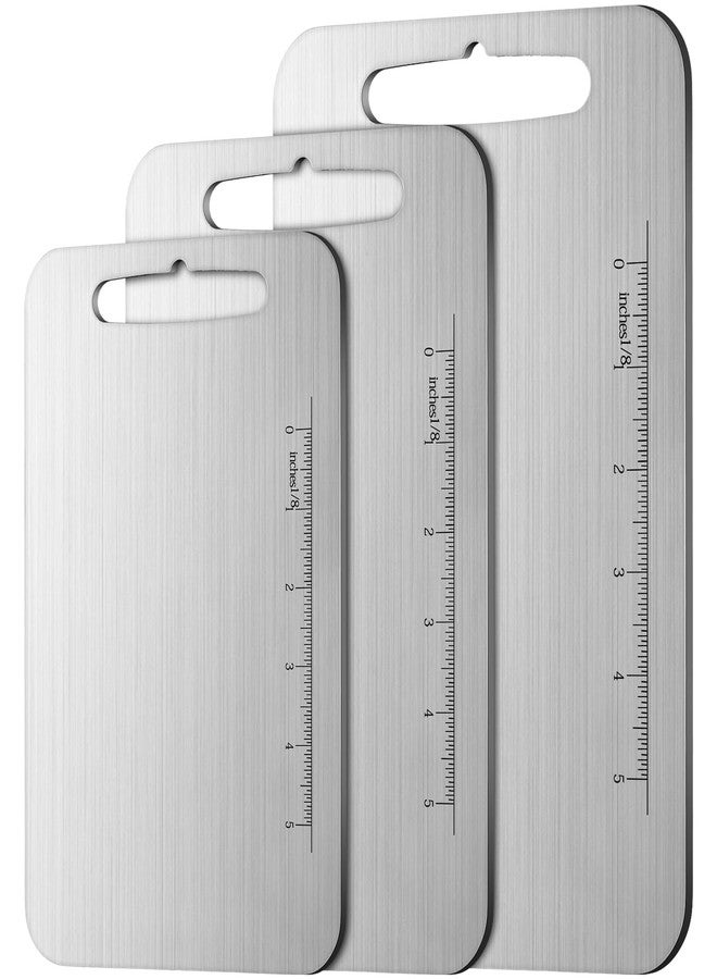 Yaocom Stainless Steel Cutting Board for Kitchen 304 Steel Chopping Dishwasher Safe Metal Cutting Board Set for Kitchen Meat Fruit Vegetable(3 Pcs,13.4"x9",11.8"x7.9",9.5"x6"-0.05") - Image 1