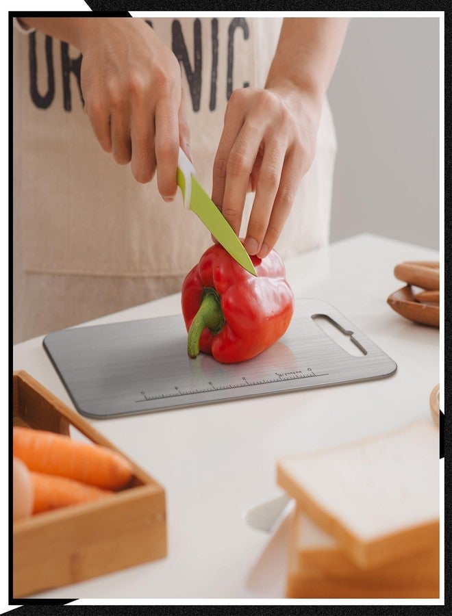 Yaocom Stainless Steel Cutting Board for Kitchen 304 Steel Chopping Dishwasher Safe Metal Cutting Board Set for Kitchen Meat Fruit Vegetable(3 Pcs,13.4"x9",11.8"x7.9",9.5"x6"-0.05") - Image 4