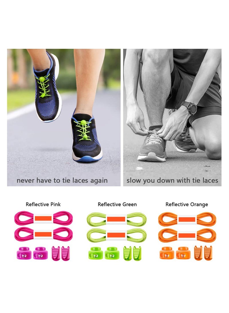 Zikra Shoe Laces, 3 Pairs No Tie Shoe Laces, Elastic Locks Tieless Shoelaces, One Size Fits Shoelaces All for Adults and Kids Sneakers - Image 2