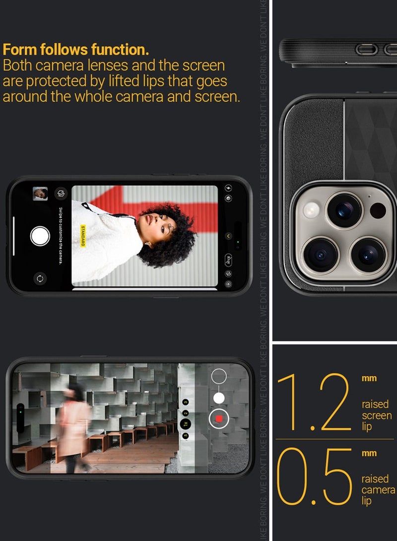 Caseology Parallax Mag for iPhone 15 Pro MAX MagSafe Case Cover Mil Grade - Matte Black - Image 5