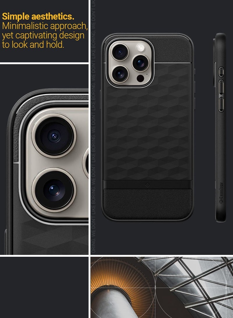 Caseology Parallax Mag for iPhone 15 Pro MAX MagSafe Case Cover Mil Grade - Matte Black - Image 3