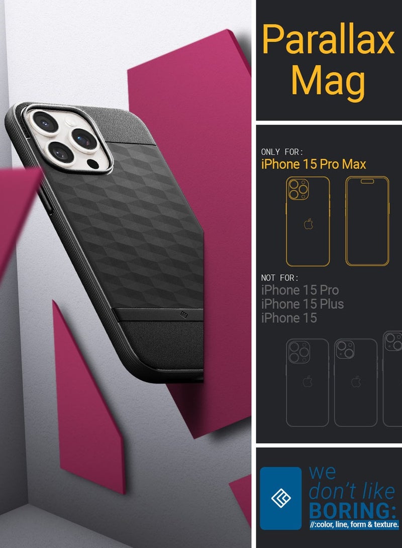 Caseology Parallax Mag for iPhone 15 Pro MAX MagSafe Case Cover Mil Grade - Matte Black - Image 2