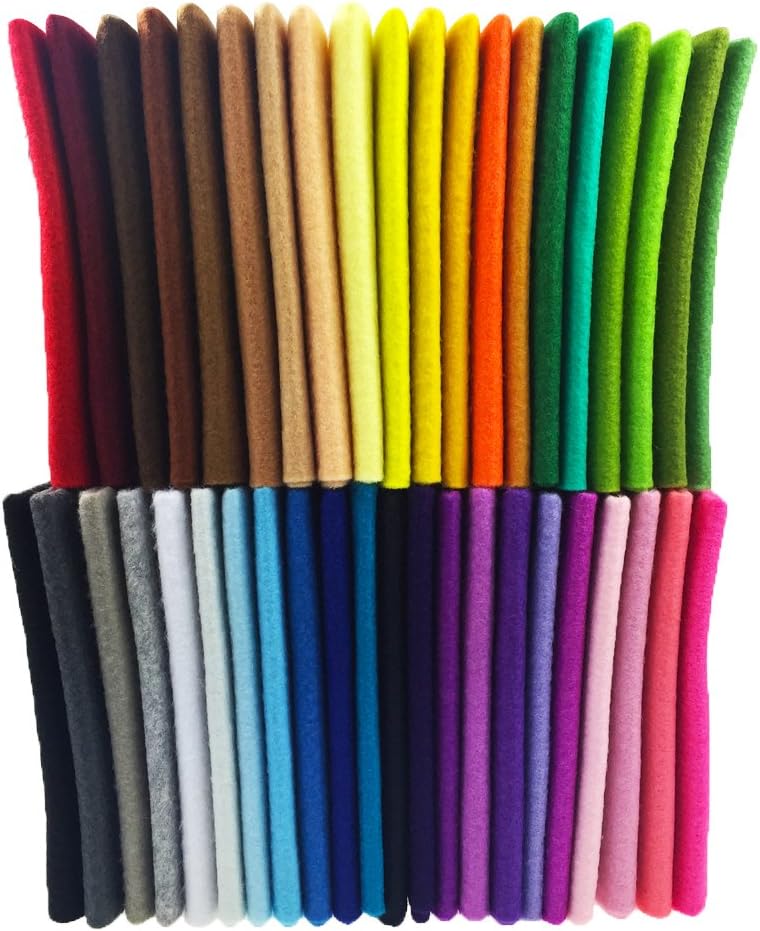 flic-flac 42pcs1.4mm Thick Soft Felt Fabric Sheet Assorted Color Felt Pack DIY Craft Sewing Squares Nonwoven Patchwork (10cm * 10cm) - Image 3