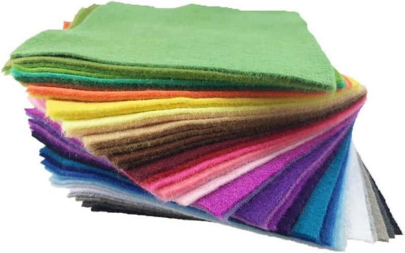 flic-flac 42pcs1.4mm Thick Soft Felt Fabric Sheet Assorted Color Felt Pack DIY Craft Sewing Squares Nonwoven Patchwork (10cm * 10cm) - Image 2