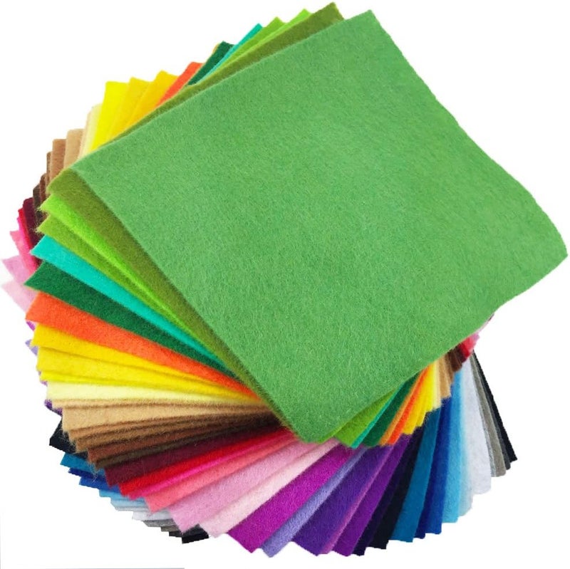 flic-flac 42pcs1.4mm Thick Soft Felt Fabric Sheet Assorted Color Felt Pack DIY Craft Sewing Squares Nonwoven Patchwork (10cm * 10cm) - Image 1