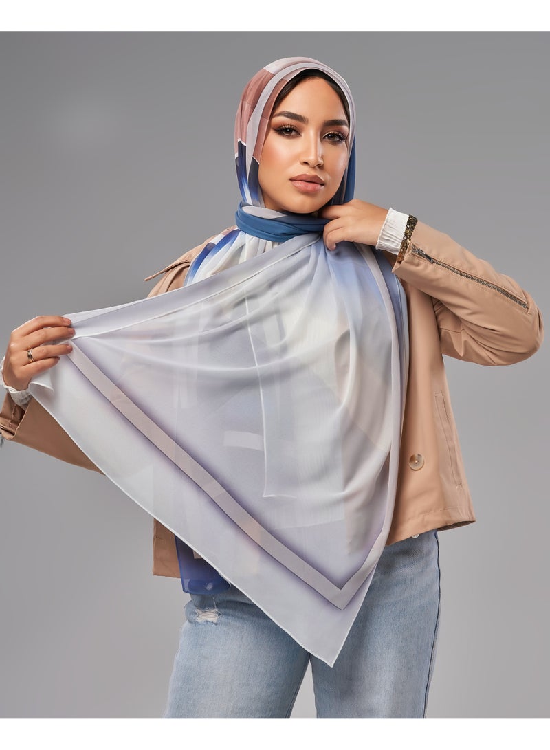 Lavezzi Printed Soft Chiffon Crepe Hijab Scarf for Women – Lightweight Long Muslim Headscarf (11) - Image 3
