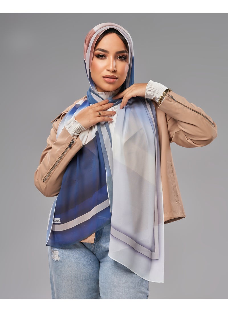Lavezzi Printed Soft Chiffon Crepe Hijab Scarf for Women – Lightweight Long Muslim Headscarf (11) - Image 1