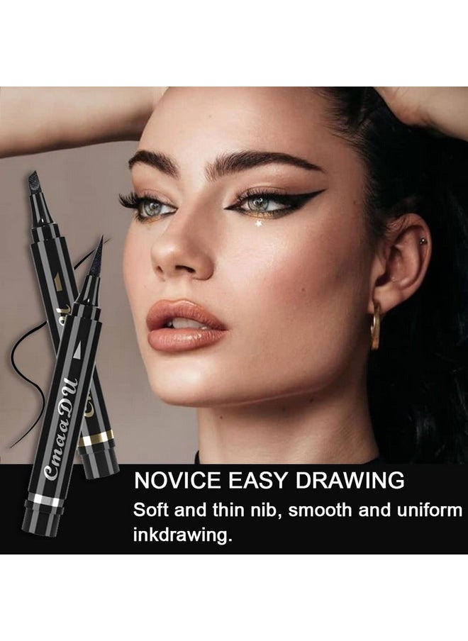 AMY'S DIARY - AMY'S DIARY 2 Pcs Waterproof Eyeliner Pen Super Slim&Thick Black Professional Makeup Liquid Eye Liner Pencil Long Lasting for Women(C1) - Image 1