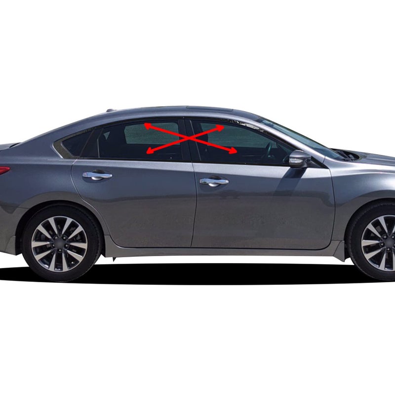 GOMU Window Trim Chrome Delete Blackout Precut Vinyl Wrap Overlay Kit Compatible with Nissan Altima 2013-2018 - Gloss Black - Image 5