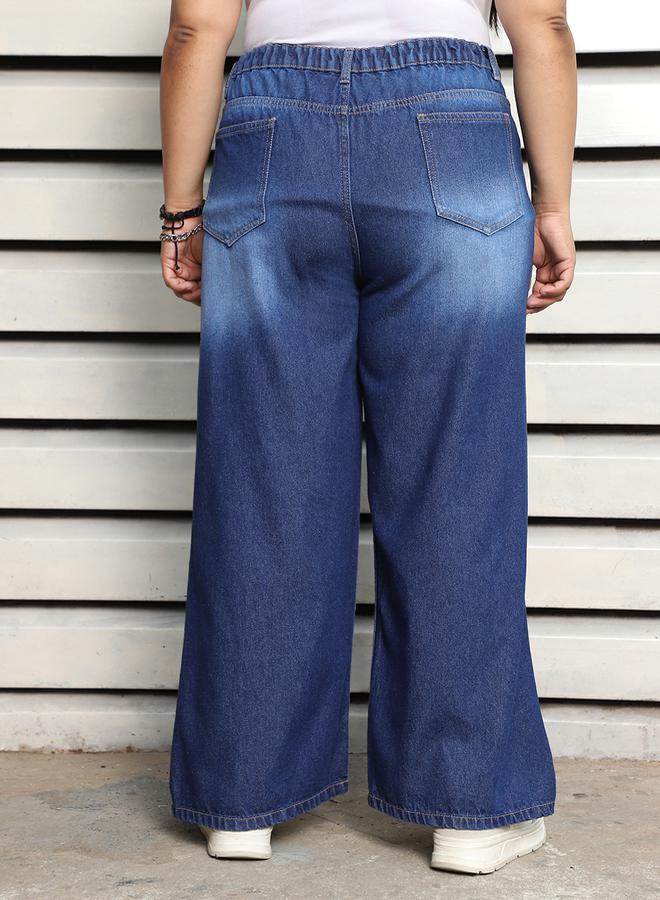 HIGH STAR Plus Size Wide Leg High Rise Jeans by Styli - Image 4