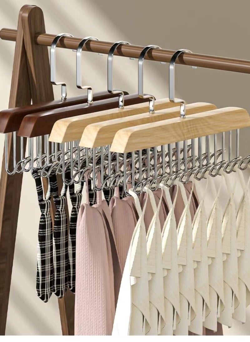 Anti slip multi hook hanger, 360 degree space saving hanger with 8 hooks, multifunctional anti slip storage hanger, hanger with multiple hooks, tie, scarf, socks  - Image 1