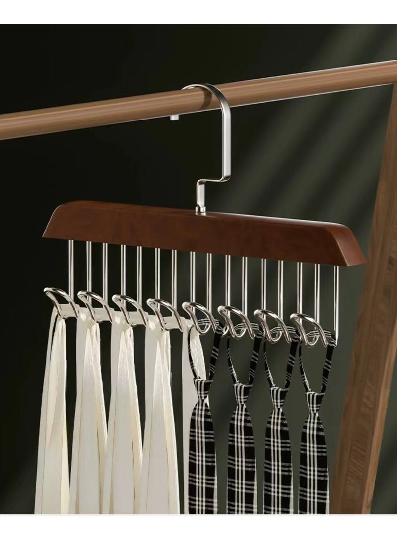 Anti slip multi hook hanger, 360 degree space saving hanger with 8 hooks, multifunctional anti slip storage hanger, hanger with multiple hooks, tie, scarf, socks  - Image 2