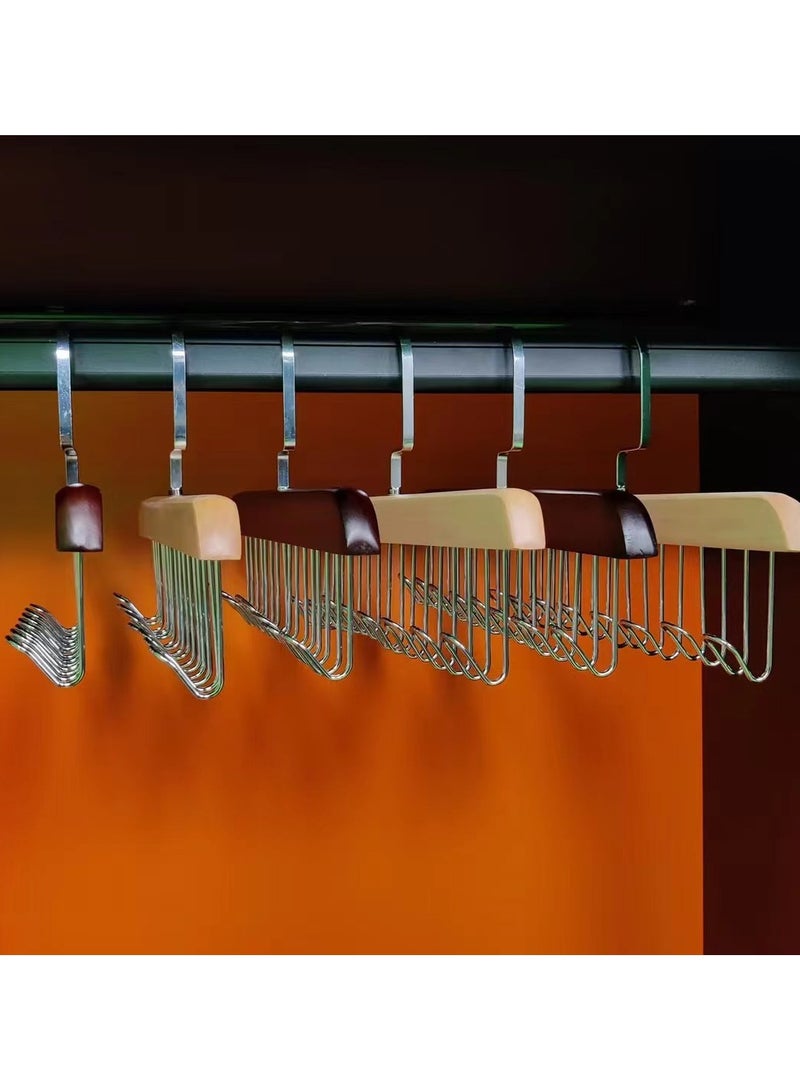 Anti slip multi hook hanger, 360 degree space saving hanger with 8 hooks, multifunctional anti slip storage hanger, hanger with multiple hooks, tie, scarf, socks  - Image 3