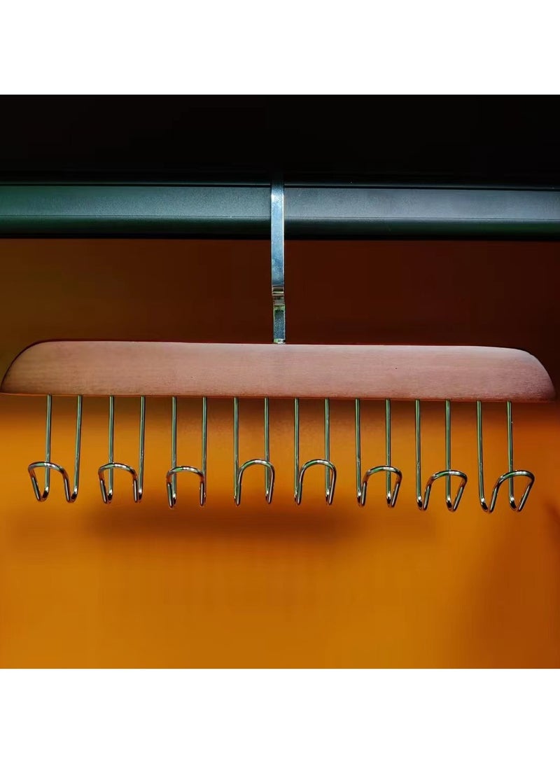 Anti slip multi hook hanger, 360 degree space saving hanger with 8 hooks, multifunctional anti slip storage hanger, hanger with multiple hooks, tie, scarf, socks  - Image 4