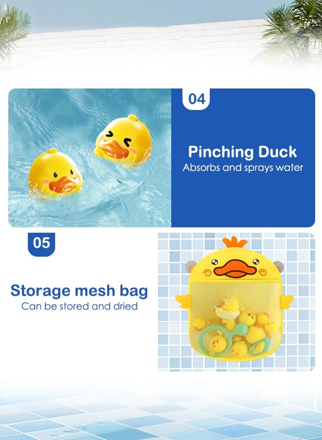 مودة مجموعة العاب بطات مائية 8 قطع مع حقيبة تخزين للاطفال - العاب مسبح متحركة للاولاد والبنات، العاب سباحة وتعليمية للرضع في حوض الاستحمام - Image 3