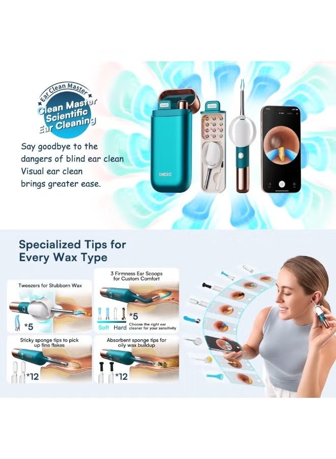 Bebird EarSight Ultra Smart Visual Earwax Removal Kit – 2K HD Medical-Grade Endoscopic Ear Camera with 5G WiFi, 3.6mm Flexible Silicone Tool, 60+ Pieces for Safe Ear Cleaning, ENT Health Check, & Facial Care for Adults, Kids, Infants & Elderly – USB-C Rechargeable Home Ear Care Device - Image 3