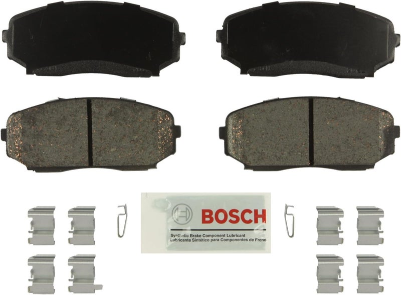 BOSCH BE1258H Blue Ceramic Disc Brake Pad Set With Hardware - Compatible With Select Ford Edge; Lincoln MKX; Mazda CX-5, CX-7, CX-9; FRONT - Image 1