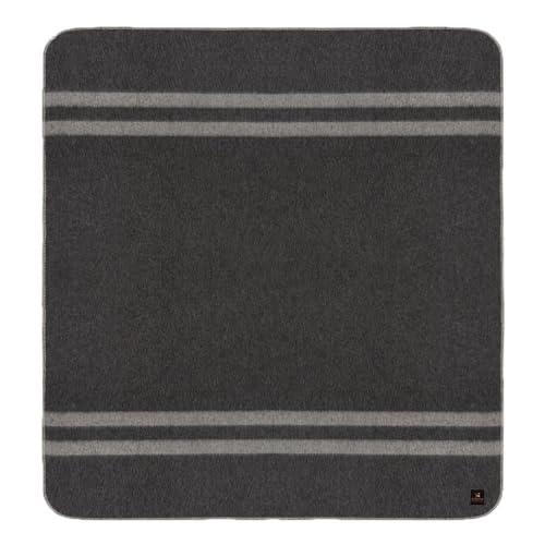 Alpaca Warehouse Thick Alpaca Wool Blanket Heavyweight for Camping Outdoors or Using Indoors Soft Peruvian Alpaca Wool Blankets Dark Gray Soft Gray Stripes Queen - Image 3
