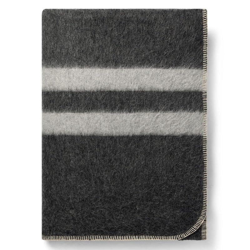Alpaca Warehouse Thick Alpaca Wool Blanket Heavyweight for Camping Outdoors or Using Indoors Soft Peruvian Alpaca Wool Blankets Dark Gray Soft Gray Stripes Queen - Image 2