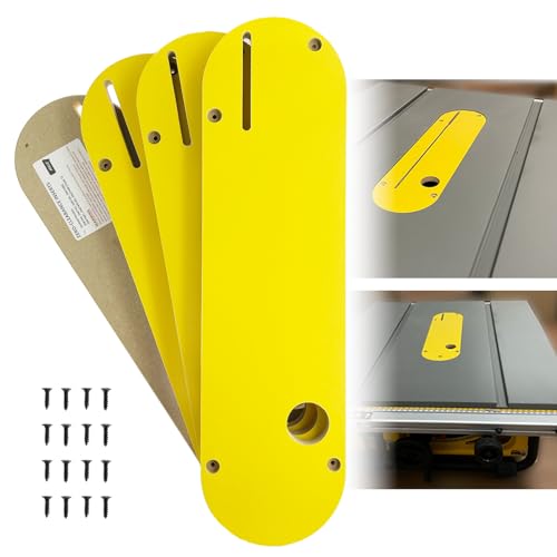 AGILLE Zero Clearance Inserts For DeWalt 7491, 7491RS, 7490 (Type 1), 744, 745, 746, 7480, with Riving Knife Slot, Precise Cuts with No Tear-Out, Include Off-set Screws, Easy Height Adjustment, 4-Pack - Image 1