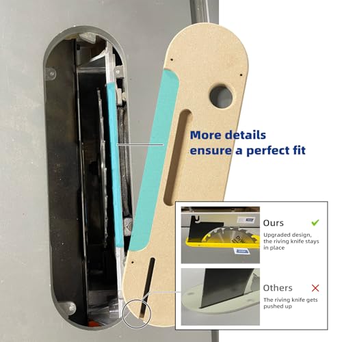 AGILLE Zero Clearance Inserts For DeWalt 7491, 7491RS, 7490 (Type 1), 744, 745, 746, 7480, with Riving Knife Slot, Precise Cuts with No Tear-Out, Include Off-set Screws, Easy Height Adjustment, 4-Pack - Image 2