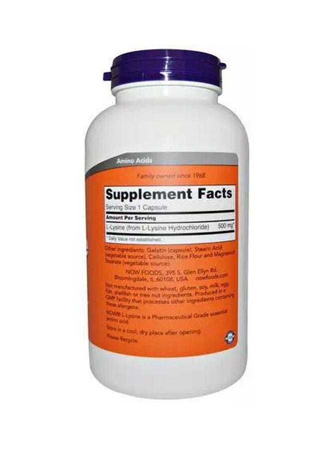 Now Foods L-Lysine Amino Acid Dietary Supplement - 250 Tablets - Image 2