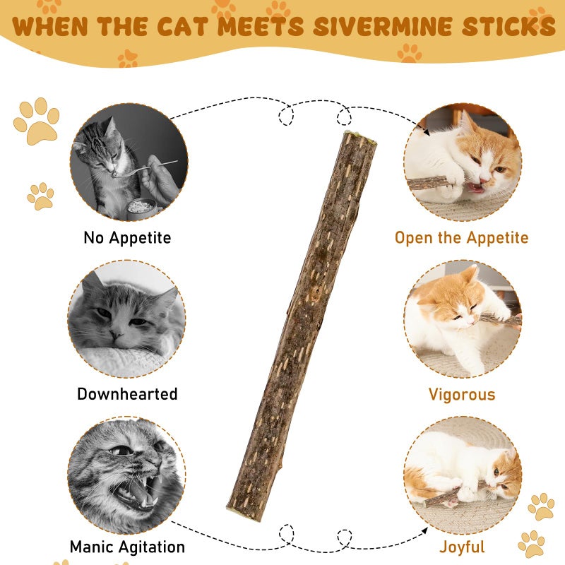 WoLover Silvervine Sticks for Cats, Natural Catnip Matatabi Chew Sticks Teeth Molar Chew Toys for Cat Kitten Kitty (at Least 12 PCS) - Image 4
