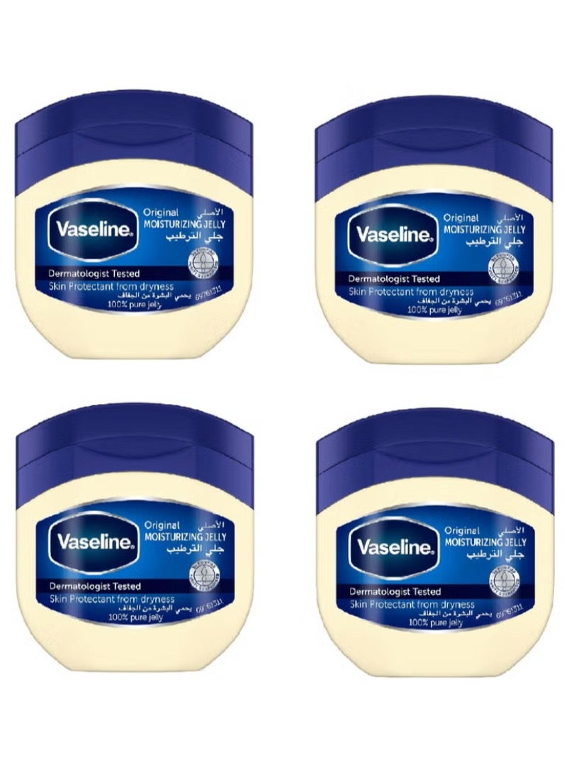 Vaseline Original Moisturizing Petroleum Jelly For Dry Skin 50ml 4 packs