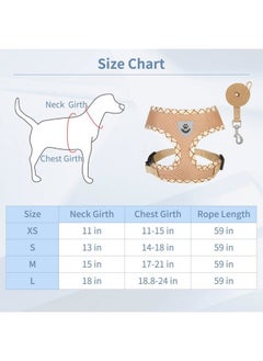 BINGPET Adjustable Dog Vest Harness and Leash Set,No Pull & No Choke Reflective Dog Harness with Padded,Lightweight All Weather Step-in Mesh Breathable Vest Harness for Small and Medium Dogs(Beige,L)  - Image 4