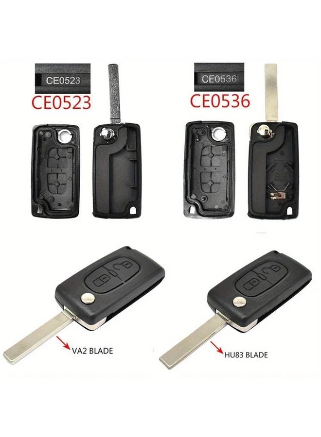 VA2 Model 2 Button Remote Flip Key Shell Case for Peugeot 308 207 307 Citroen C2 C3 C4 C6 - Image 5