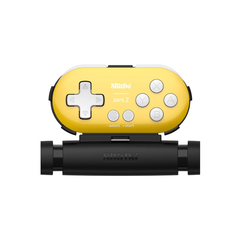 8Bitdo Zero 2 Bluetooth Gamepad Keychain Sized Mini Controller with Mobile Clip for Switch, Windows, Android (Yellow Edition) - Image 1