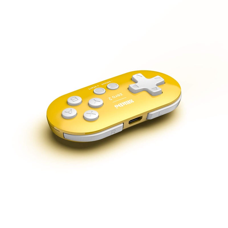8Bitdo Zero 2 Bluetooth Gamepad Keychain Sized Mini Controller with Mobile Clip for Switch, Windows, Android (Yellow Edition) - Image 2