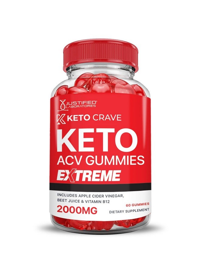 Justified Laboratories (3 Pack) Keto Crave Keto ACV Gummies Extreme 2000MG Keto Crave Keto Gummies Advanced Formula Apple Cider Vinegar with Pomegranate Beet Juice Powder B12 Vegan Non GMO 180 Gummys - Image 3