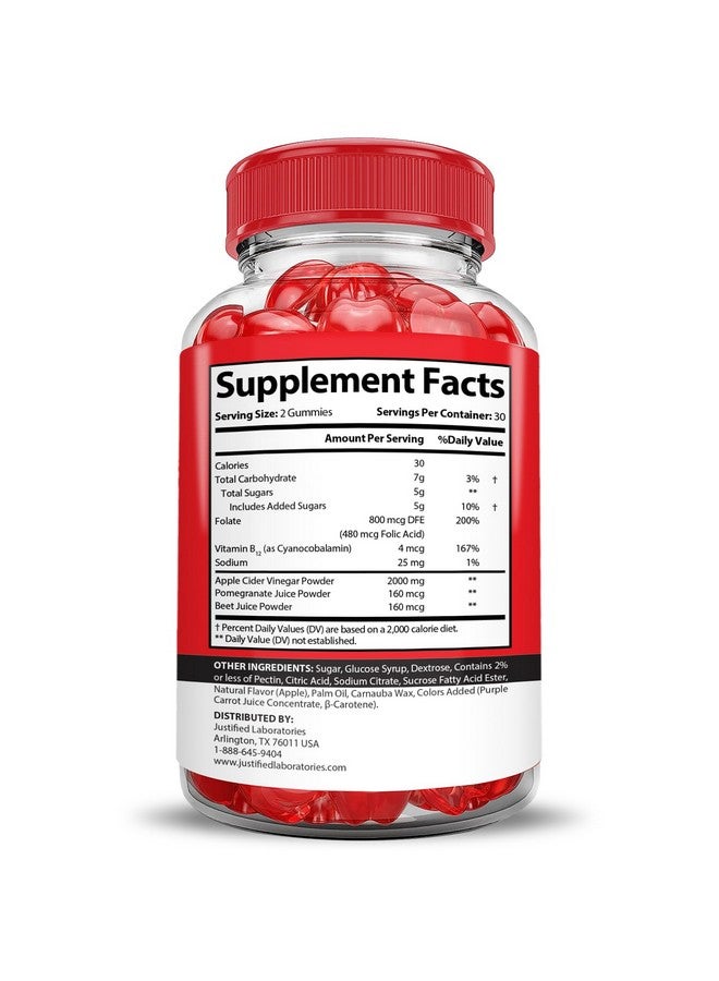 Justified Laboratories (3 Pack) Keto Crave Keto ACV Gummies Extreme 2000MG Keto Crave Keto Gummies Advanced Formula Apple Cider Vinegar with Pomegranate Beet Juice Powder B12 Vegan Non GMO 180 Gummys - Image 4