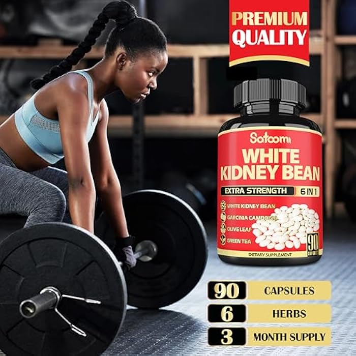 Satoomi 6 in 1 White Kidney Bean Extract Capsules -90 Capsules -3 Month Supply - Extra Blend with Olive Leaf, Green Coffee Bean & Green Tea - Support Carb Scale Down - Image 5