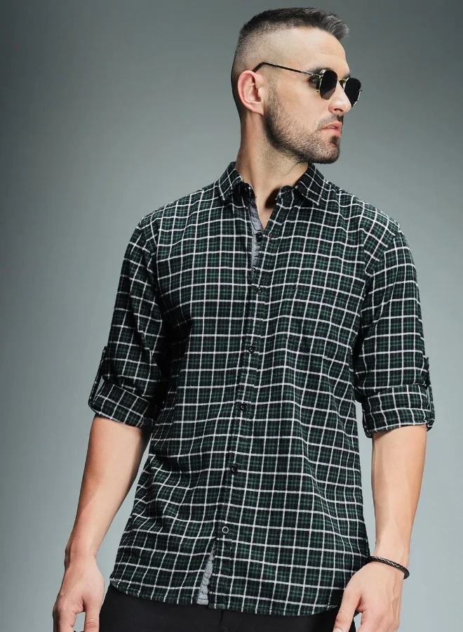 هاي ستار Men Green Shirts