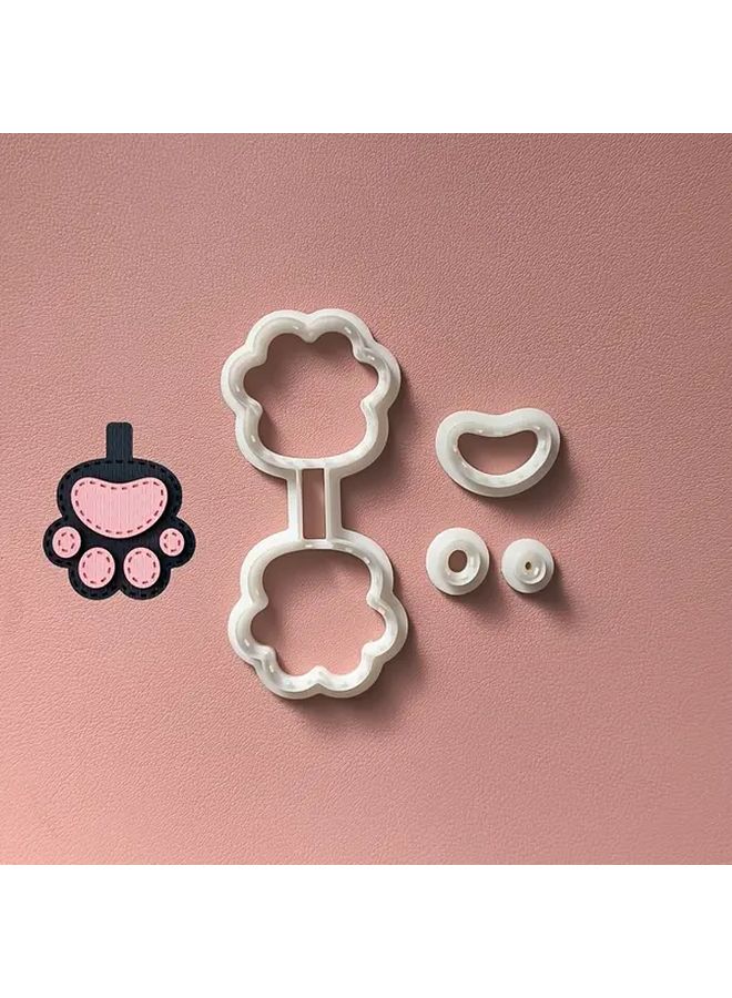 Paw Faux Leather Keychain Cutter Clay Cutting Mold Flower Fox Clay Cutter - Image 5