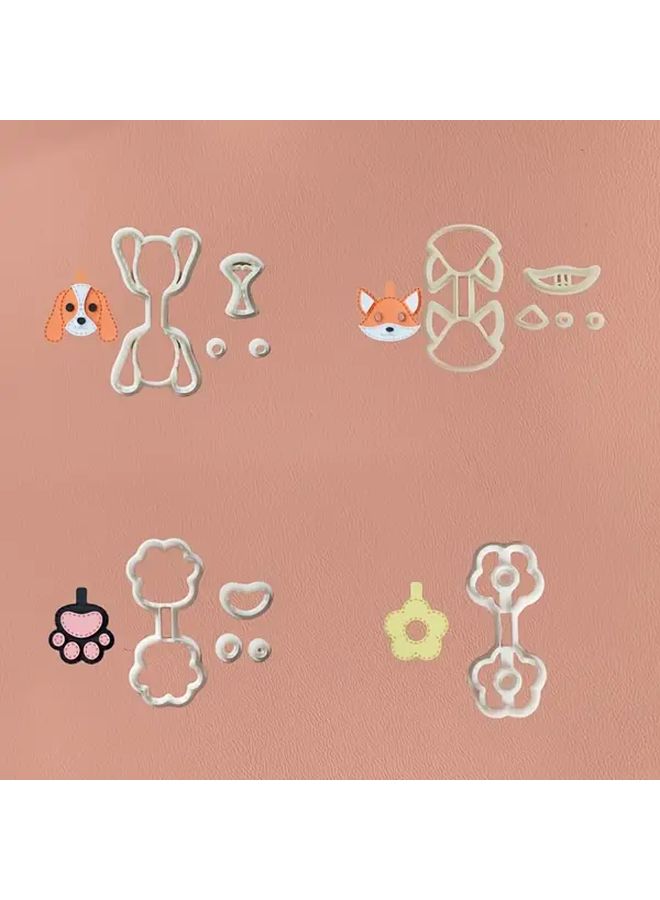 Paw Faux Leather Keychain Cutter Clay Cutting Mold Flower Fox Clay Cutter - Image 1