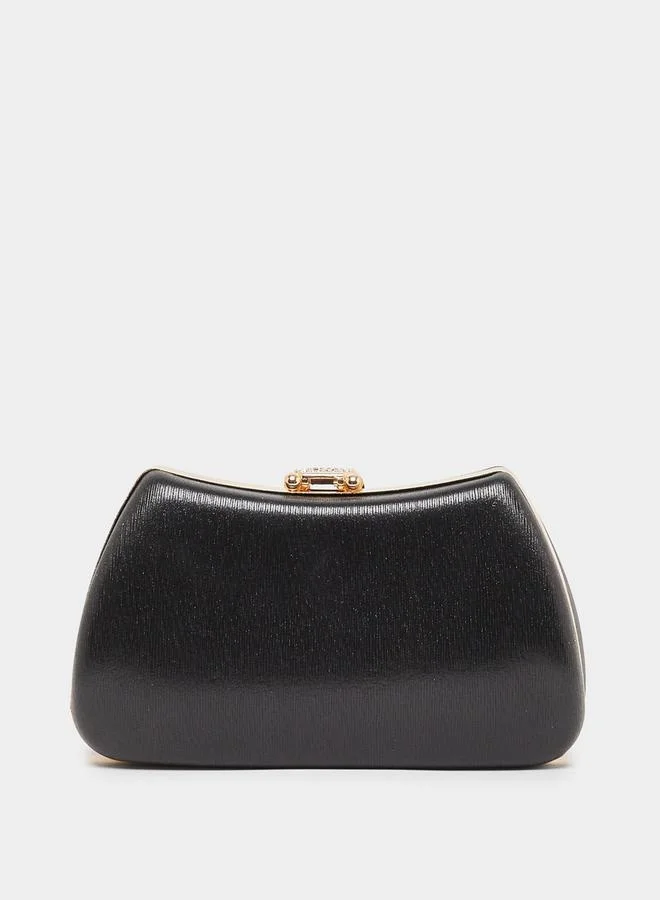 ستايلي Embellished Lock Clutch Bag with Chain Strap