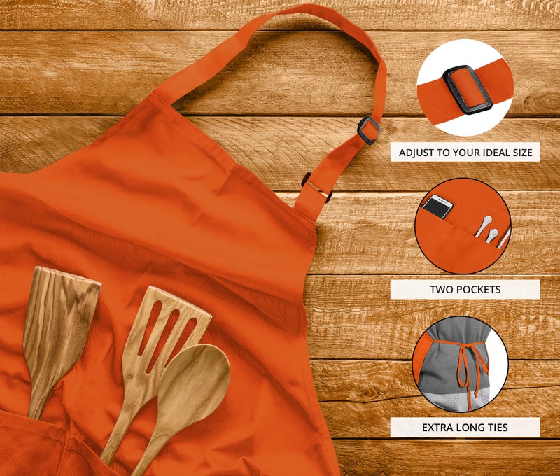Utopia Kitchen 2 Pack Bib Apron  Adjustable with 2 Pockets  Water and Oil Resistant  Cooking Kitchen Chef Apron for Women Men - Image 4