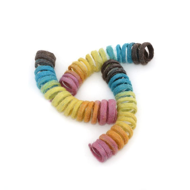 Glaciart One Felt Spring Cat Toy 3 Pcs Soft Fuzzy Enrichment 100 Natural Wool Interactive Stretchable Play Cat Toy Set Safe for Pets NonAZO Colored Dyes 30 Long - Image 2