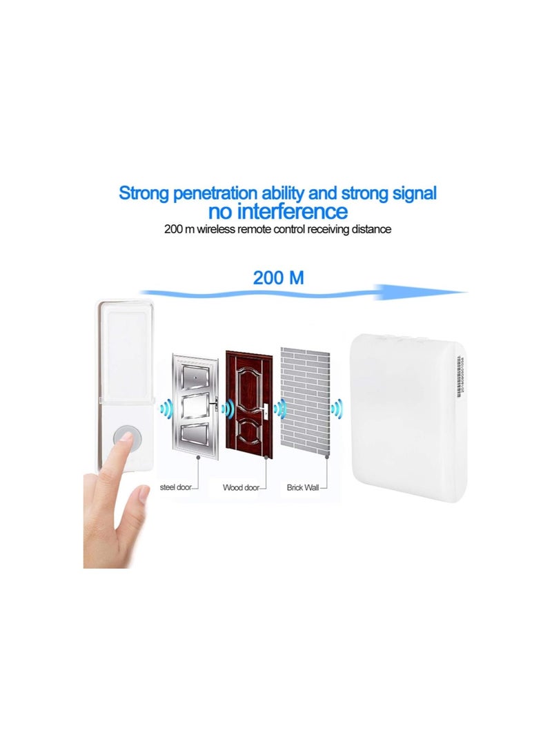 Wireless Doorbell Kit, Wireless on Door Bell Elderly Deaf Caller with 7 Kinds of Flash Lamp Color Tones Wireless Door for Hearing Impaired - Image 4