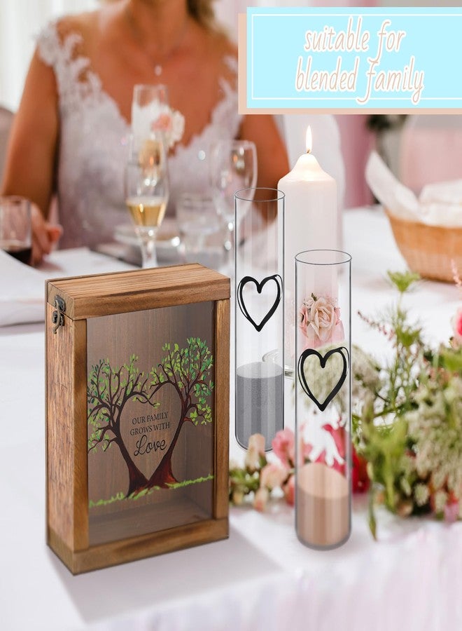 Anglechic Wedding Unity Sand Ceremony Kit Unity Sand Set for Wedding with Wood Box 4 Sand Ceremony Vase 4 Unity Sand Wedding Sand Ceremony Sets for Weddings Bridal Party(Classic Color,Tree) - Image 4