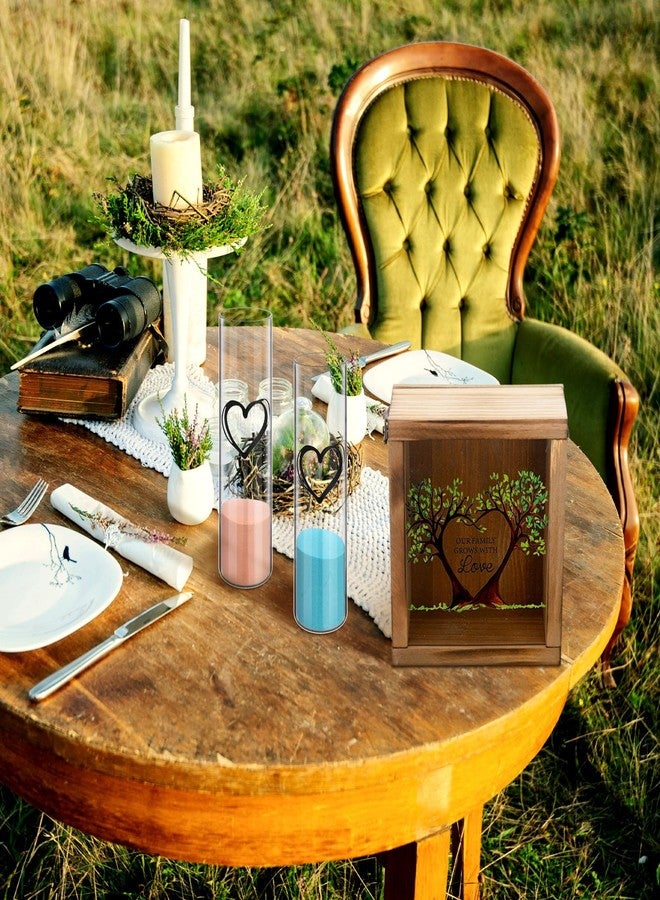 Anglechic Wedding Unity Sand Ceremony Kit Unity Sand Set for Wedding with Wood Box 4 Sand Ceremony Vase 4 Unity Sand Wedding Sand Ceremony Sets for Weddings Bridal Party(Classic Color,Tree) - Image 2