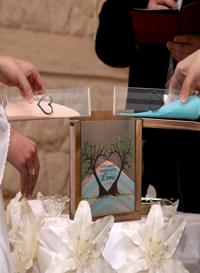 Anglechic Wedding Unity Sand Ceremony Kit Unity Sand Set for Wedding with Wood Box 4 Sand Ceremony Vase 4 Unity Sand Wedding Sand Ceremony Sets for Weddings Bridal Party(Classic Color,Tree) - Image 5
