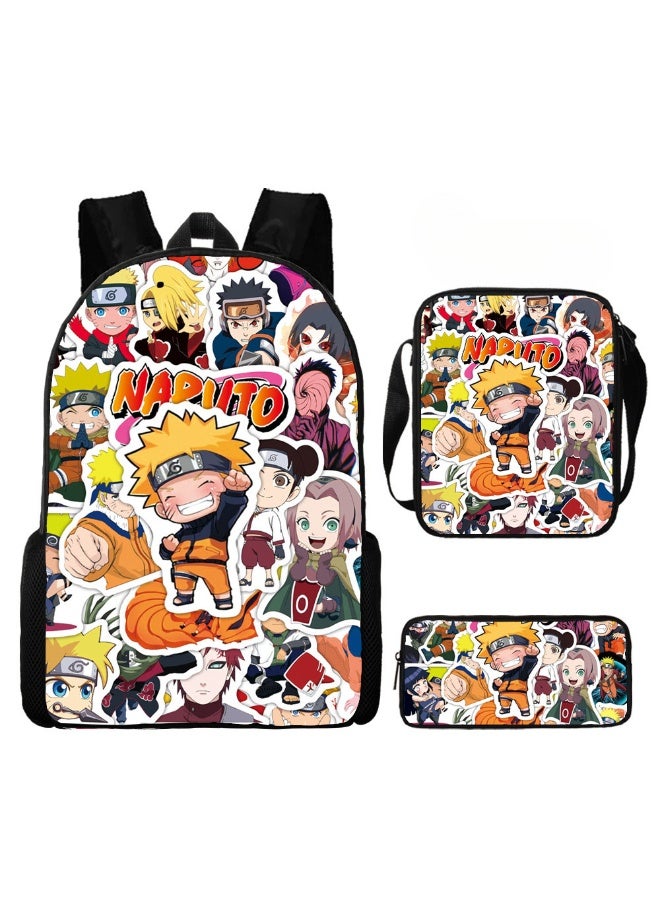 NARUTO backpack pencil case satchel three-piece suit men and women leisure sports travel backpack student school backpack - Image 1