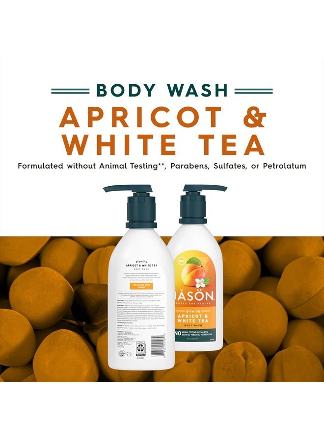 Jason Apricot and White Tea Glowing Body Wash, For a Gentle Feeling Clean, 30 Fluid Ounces - Image 2